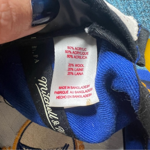 Mitchell & Ness 2015 Golden State Warriors Snap Back Hat in Blue Yellow - Picture 10 of 11